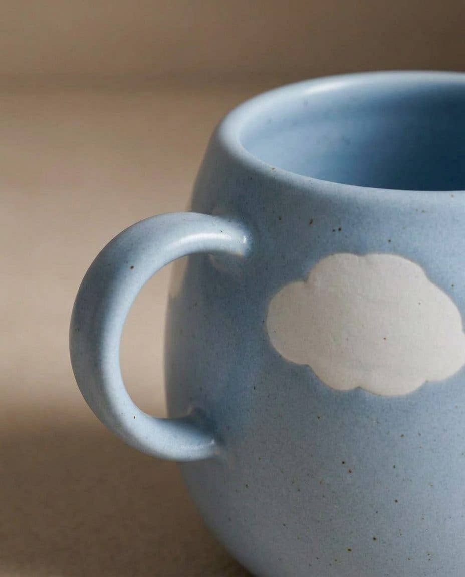Blue Ball Mug 17oz / 500ml stoneware ceramic — Cloud Collection