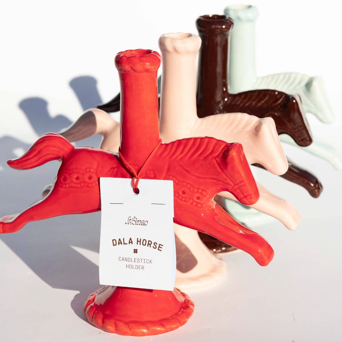 Dala Horse Candlestick Holder | Blue