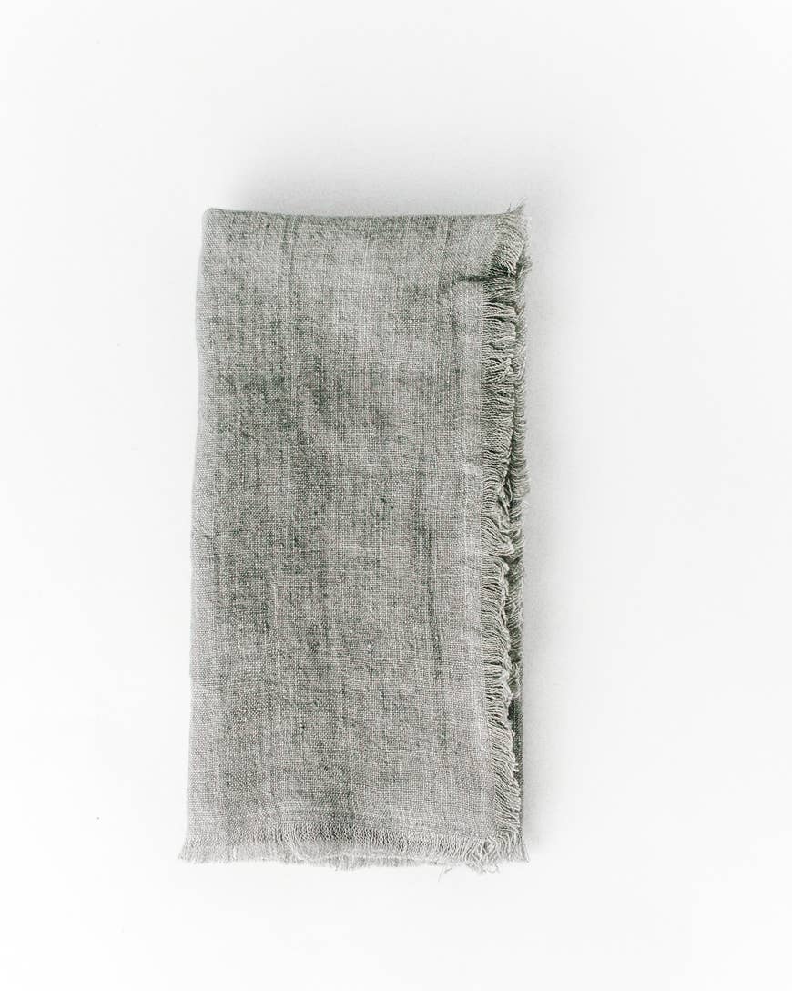 Stone Washed Linen Dinner Napkin | Handwoven in India