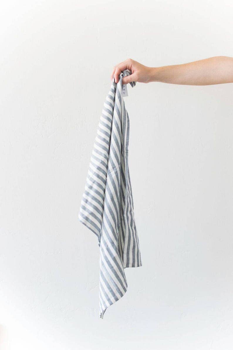 Blue French Striped Dish Towel