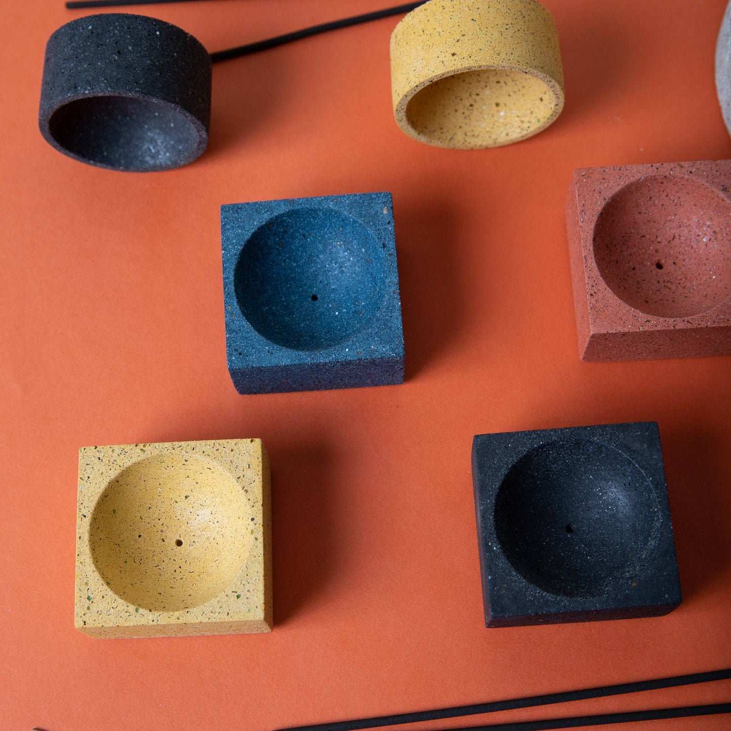 Square Incense Holder | Cobalt Terrazzo