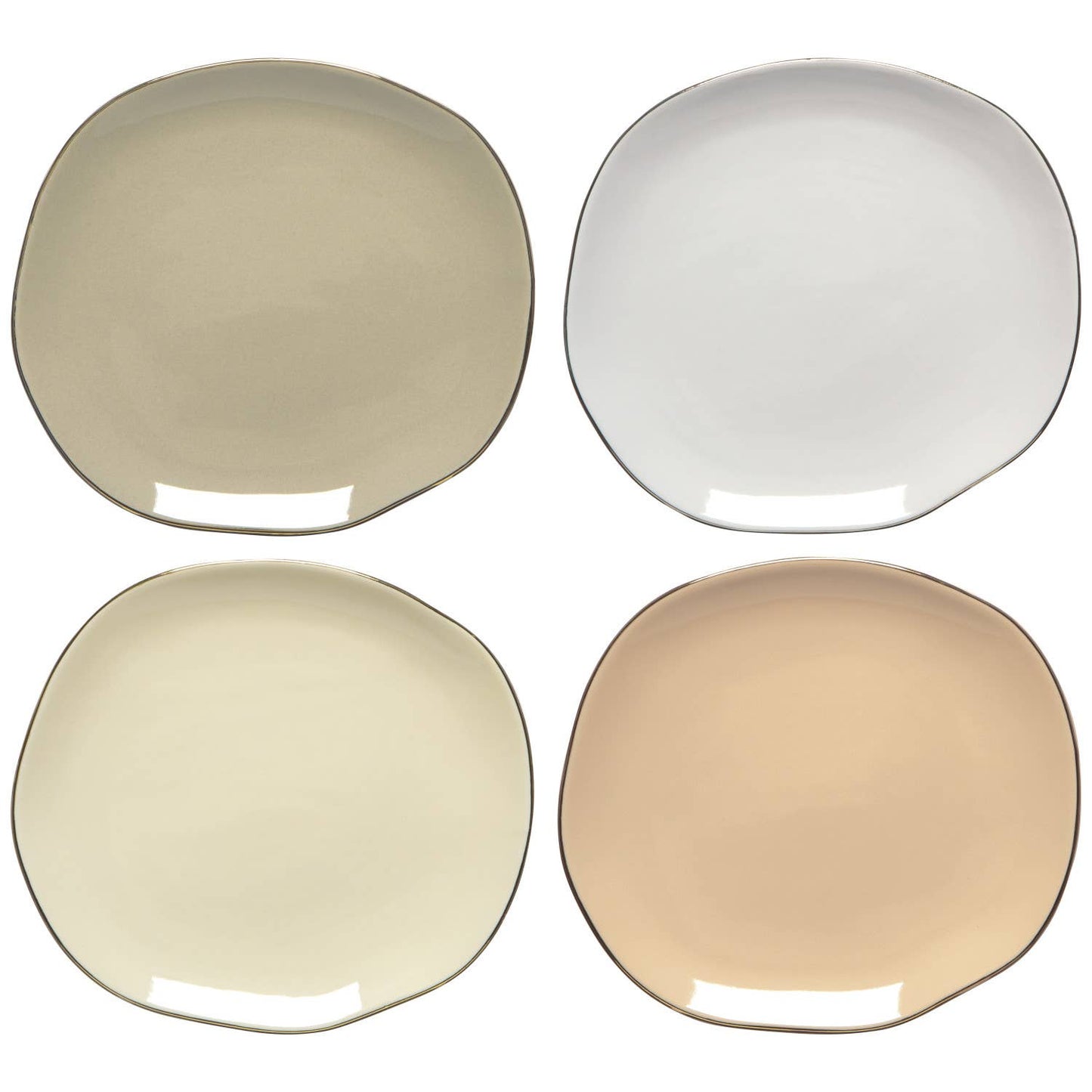 Flight Pebble Appetizer Plates Set of 4
