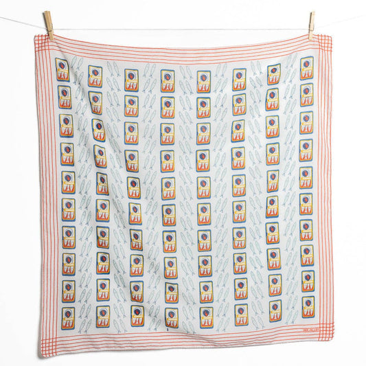 Olivia Square Scarf Sardine Print