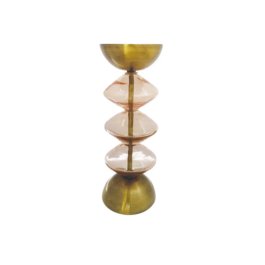 Recycled Glass & Metal Pillar Holder (Holds 3" Pillar)