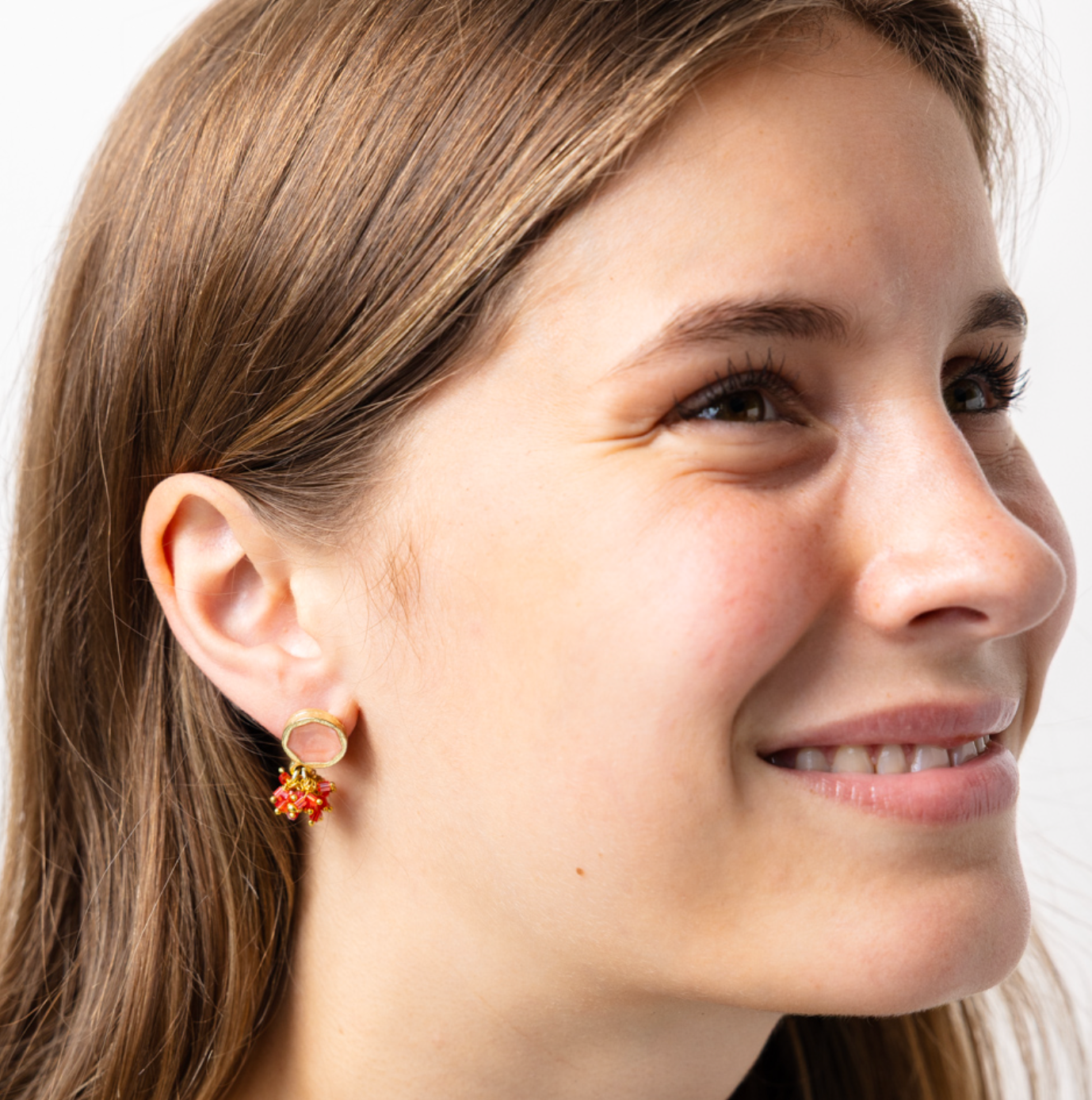 Kimberly Enamel Earring Coral