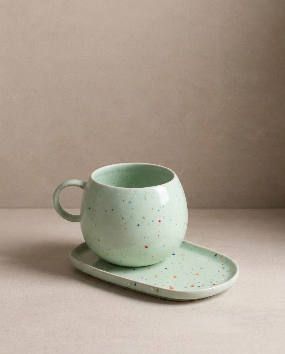 Green Ball Mug 17oz / 500ml stoneware ceramic — Party Collection