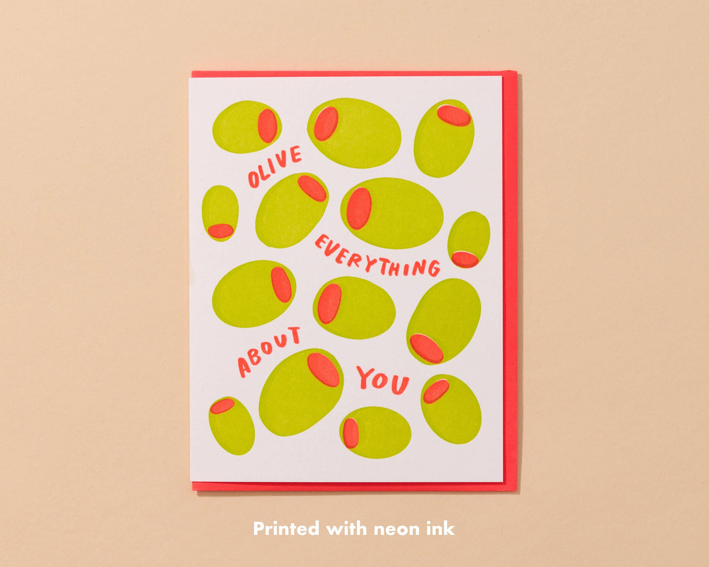 Letterpress Love & Friend Card—Olive Everything About You