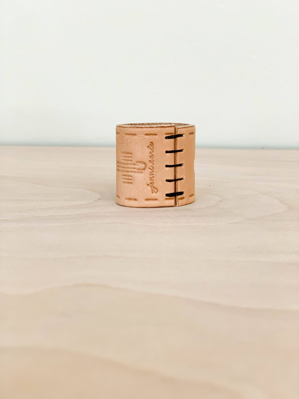 Leather Bandana Slide - Tooled - Scarf Ring