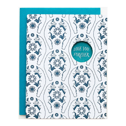 Love you forever fox pattern card