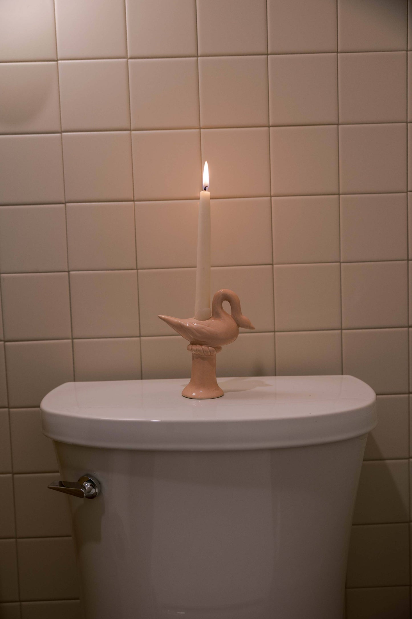 Nordic Swan Candlestick Holder | Pink