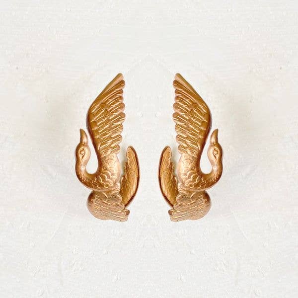 Crane Hoop Bird Earrings Stork Heron
