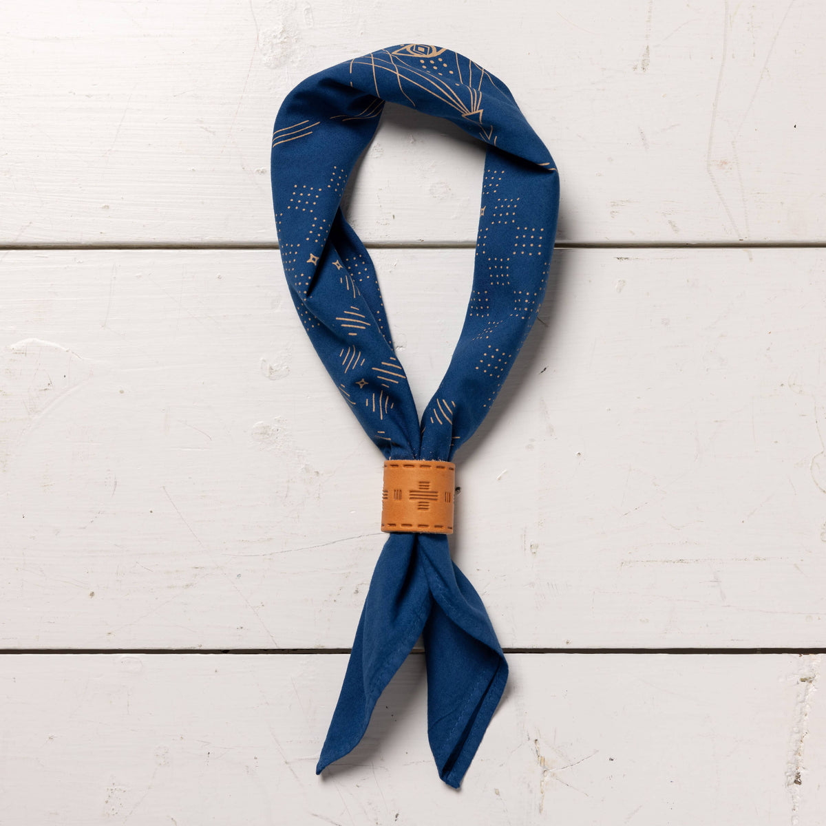 Leather Bandana Slide - Tooled - Scarf Ring