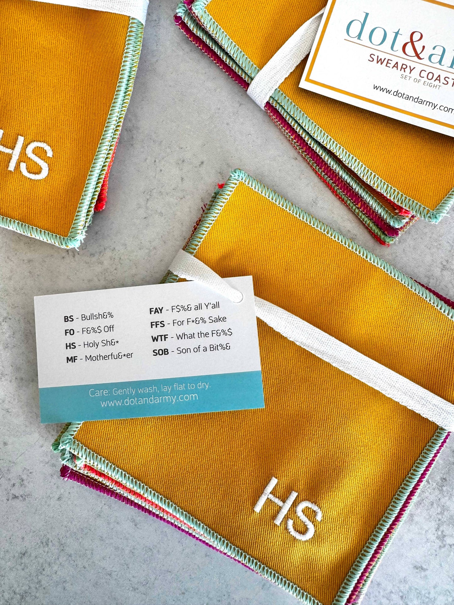 Summer Sweary Cocktail Coasters, set of eight