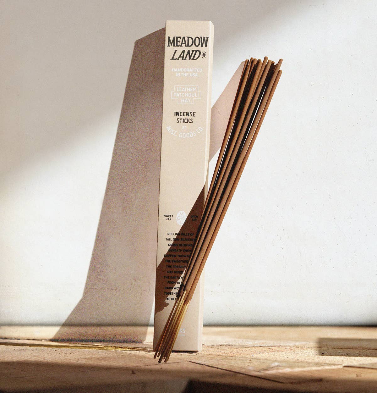 Meadowland Incense Sticks – Grass, Cedar & Patchouli | Slow Burning, 20-Pack