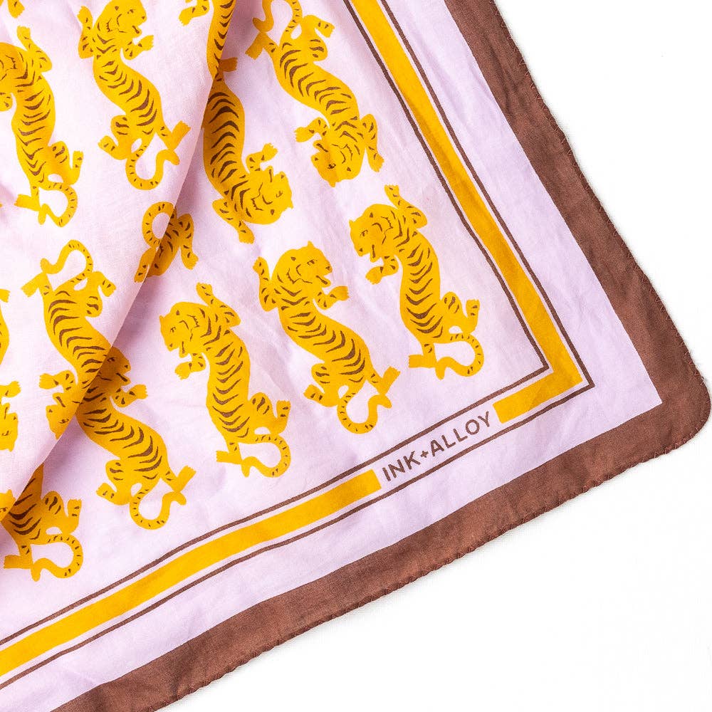 Olivia Square Scarf Tiger Print