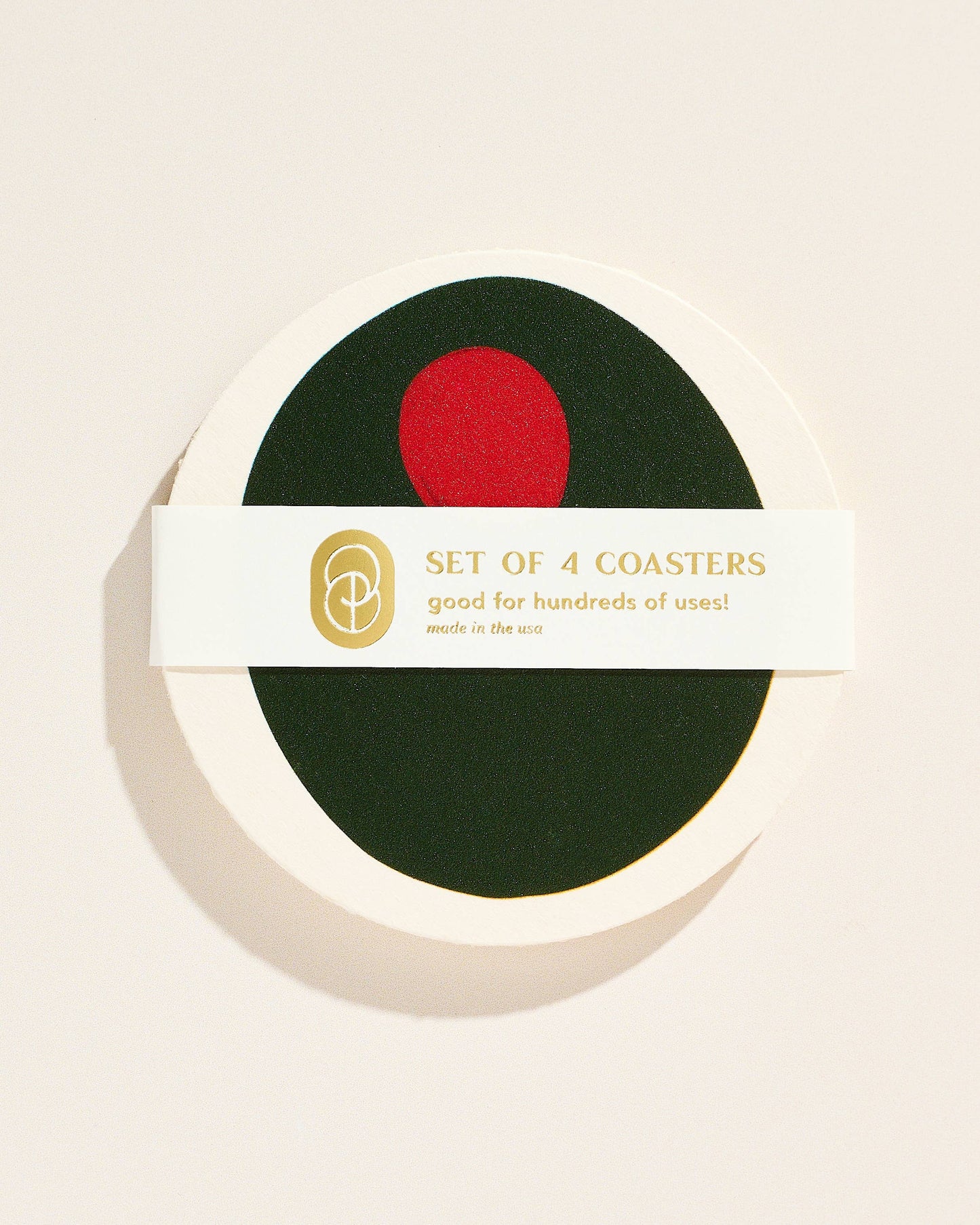 Pimento Olive Coasters - Set of 4