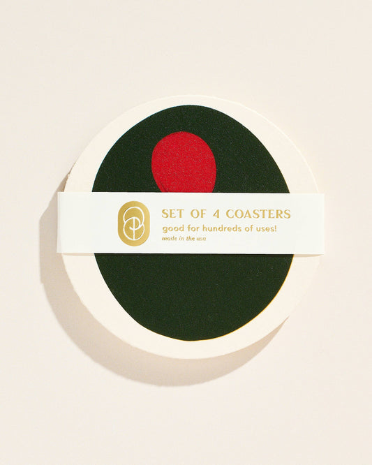 Pimento Olive Coasters - Set of 4
