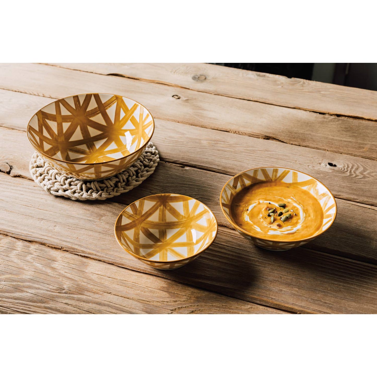 Imperial Crosshatch Bowl Large 8 Inch