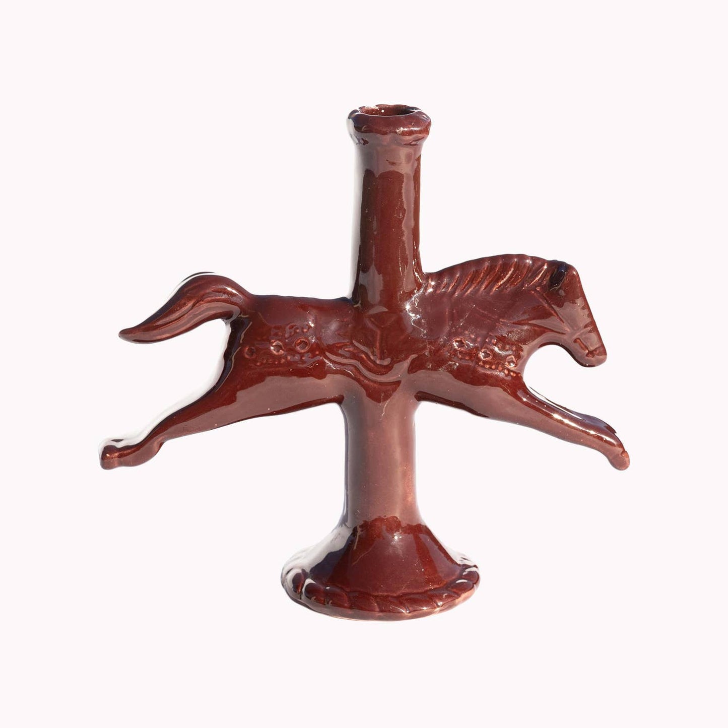 Dala Horse Candlestick Holder | Dark Chocolate