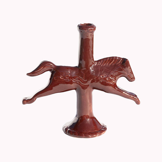 Dala Horse Candlestick Holder | Dark Chocolate