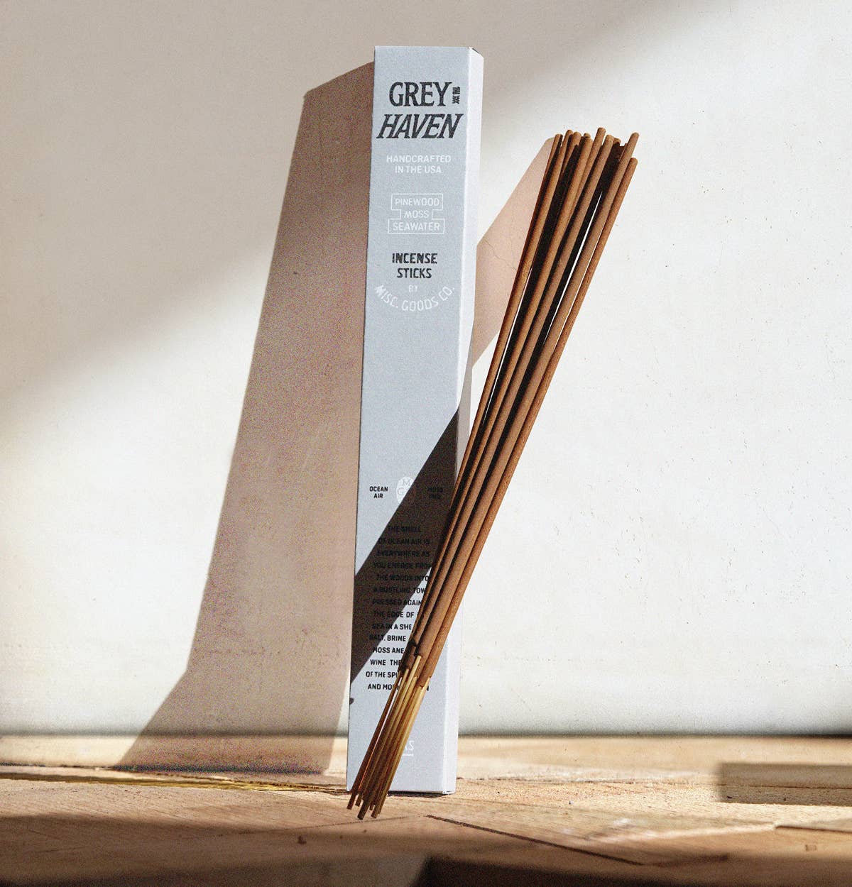 Greyhaven Incense Sticks – Sea Air, Pinewood & Moss | Slow Burning, 20-Pack