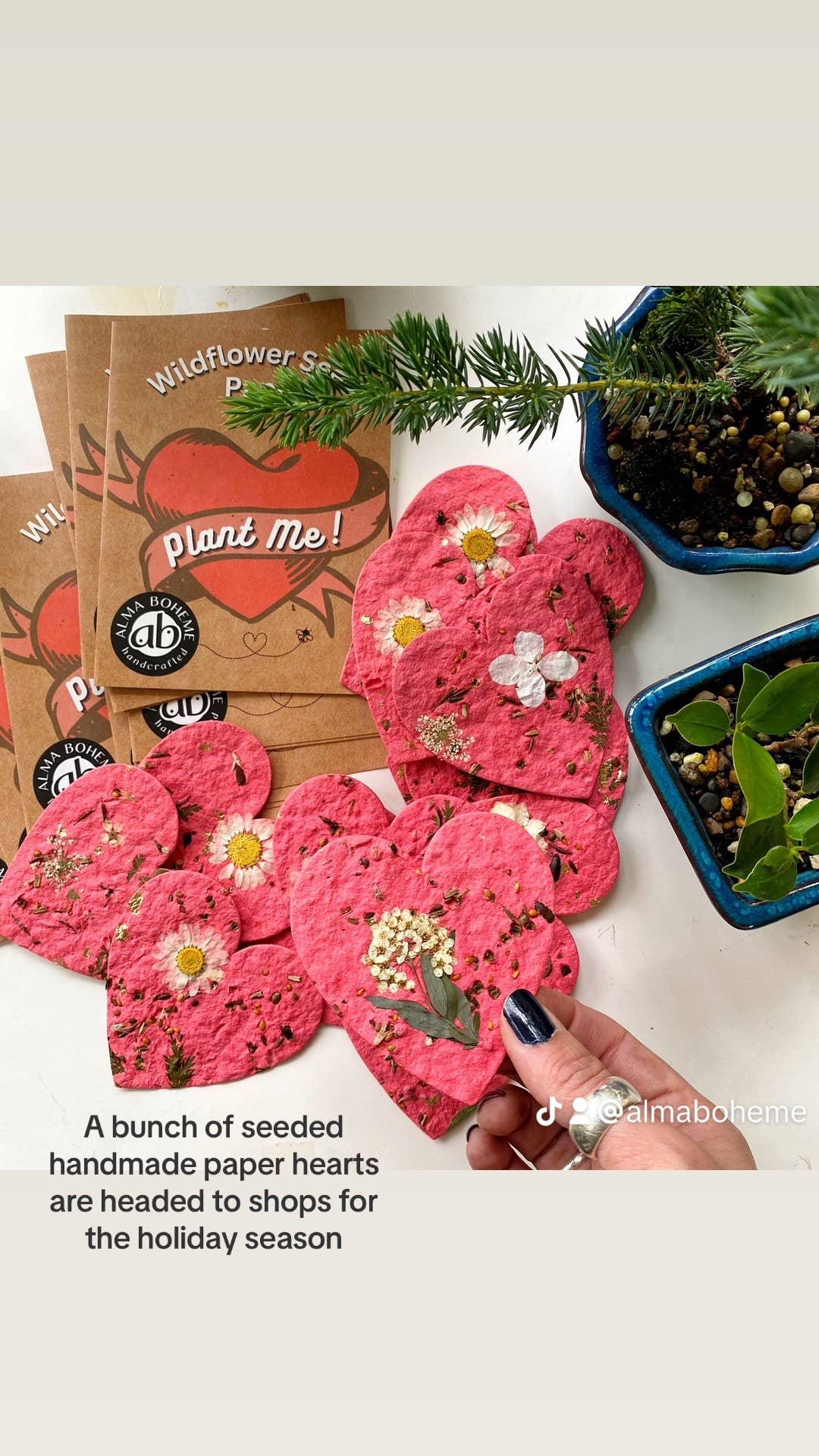 Seeded Wildflower Paper Heart
