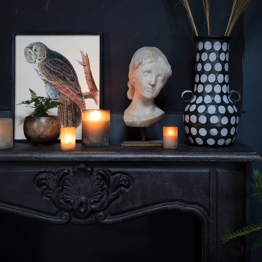 Hand-Painted Terracotta Vase with Polka Dots