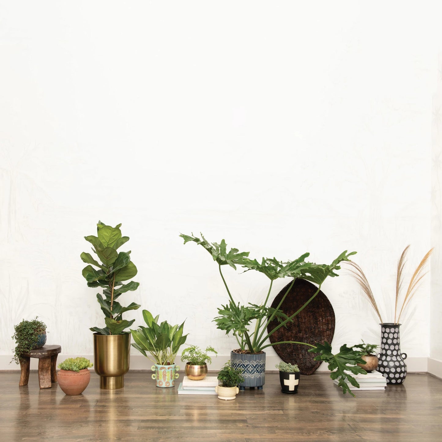 Hand-Painted Terracotta Vase with Polka Dots