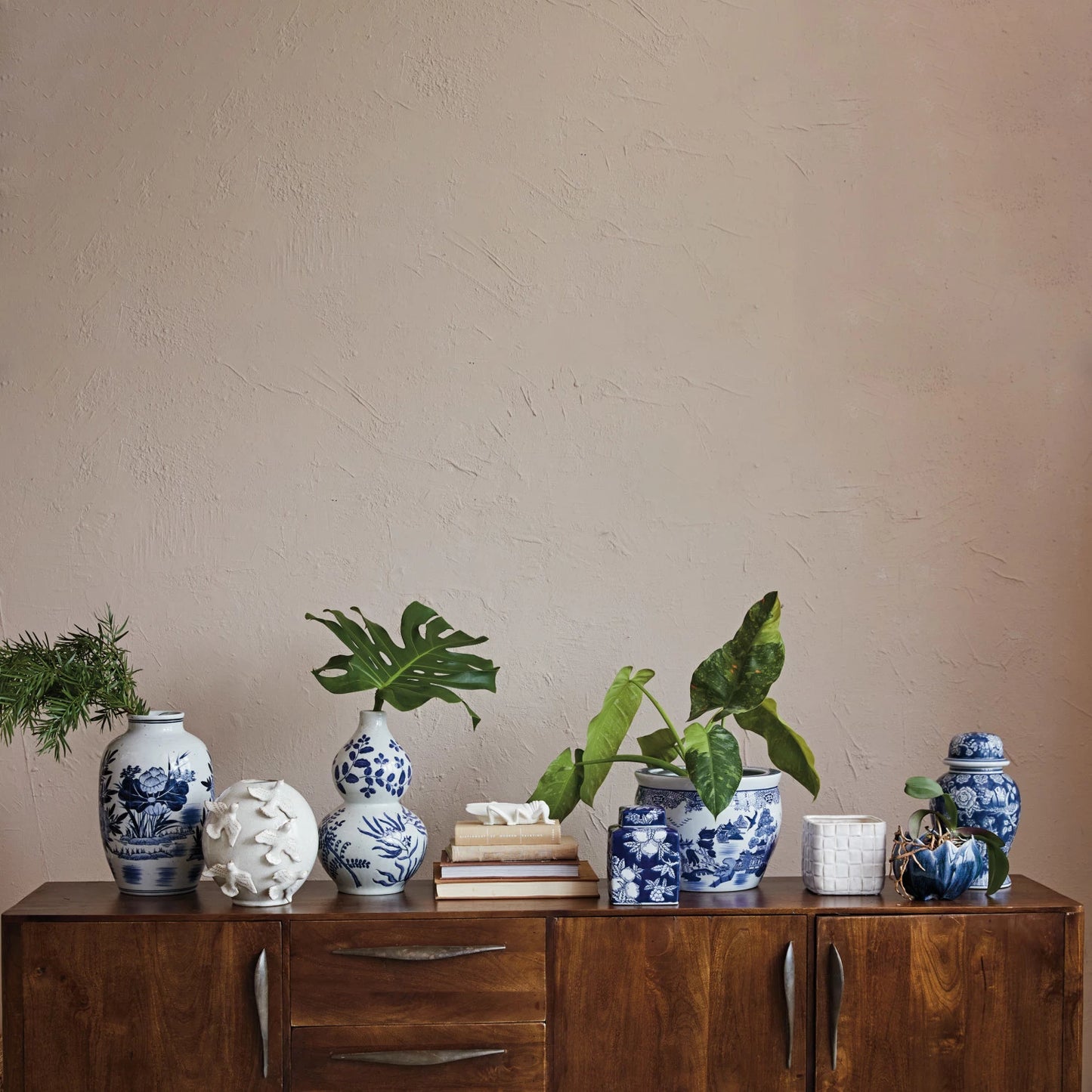 Handmade Stoneware Vase w/ Birds (Each One Will Vary)