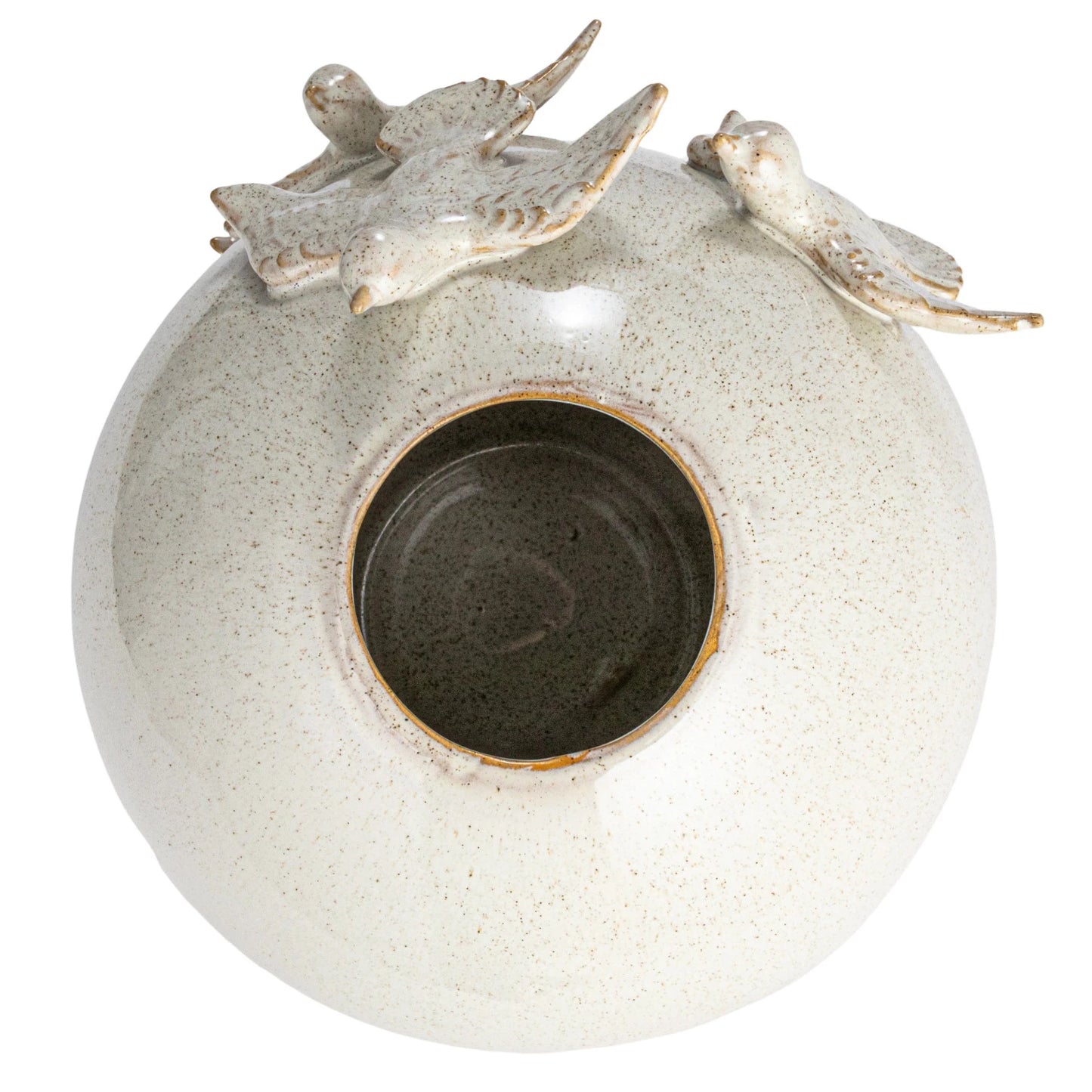 Handmade Stoneware Vase w/ Birds (Each One Will Vary)