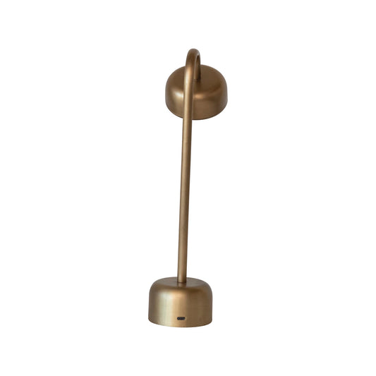 Metal Adjustable LED Table Lamp w/ Touch Sensor, Antique Brass Finish