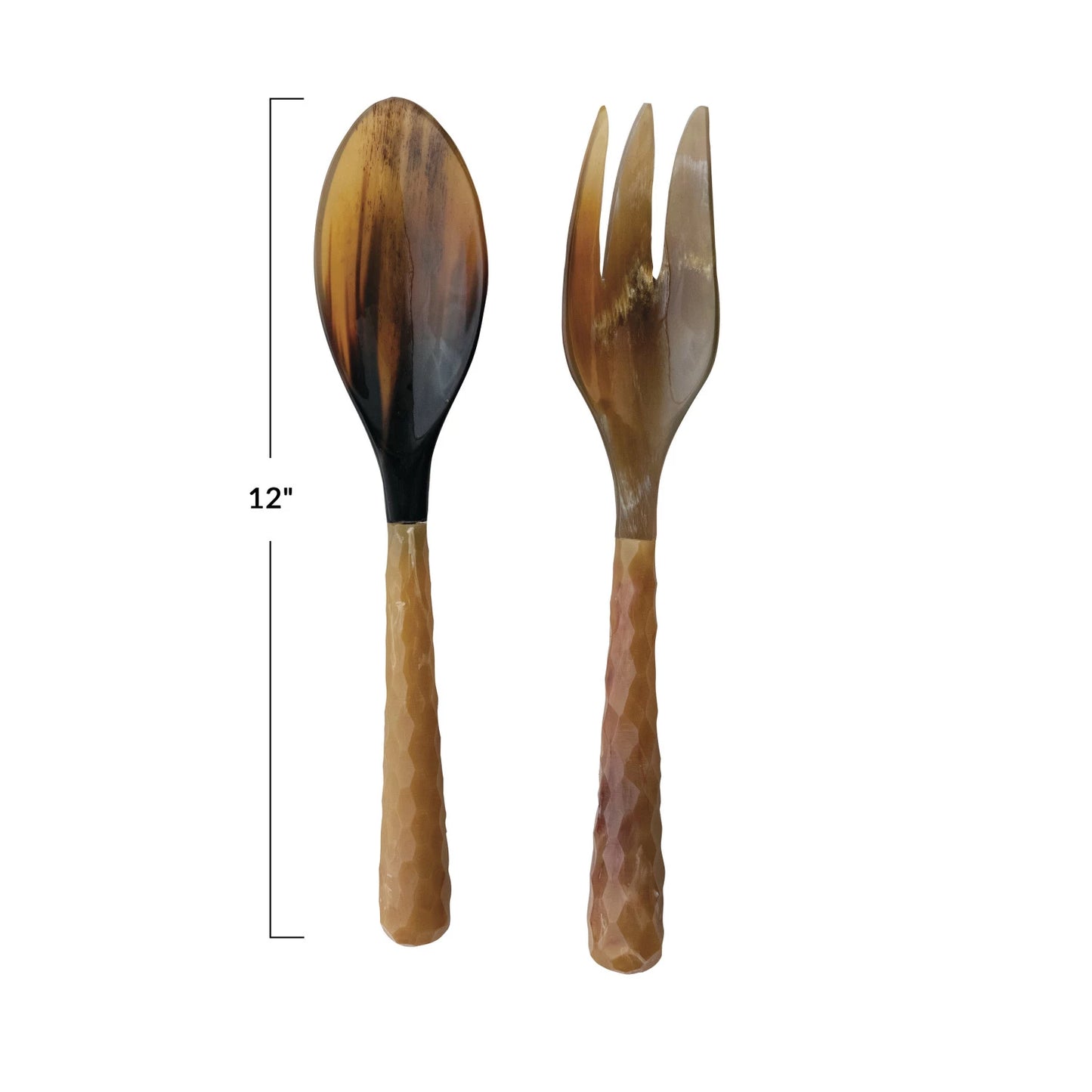 Natural Horn Salad Servers, Set of 2