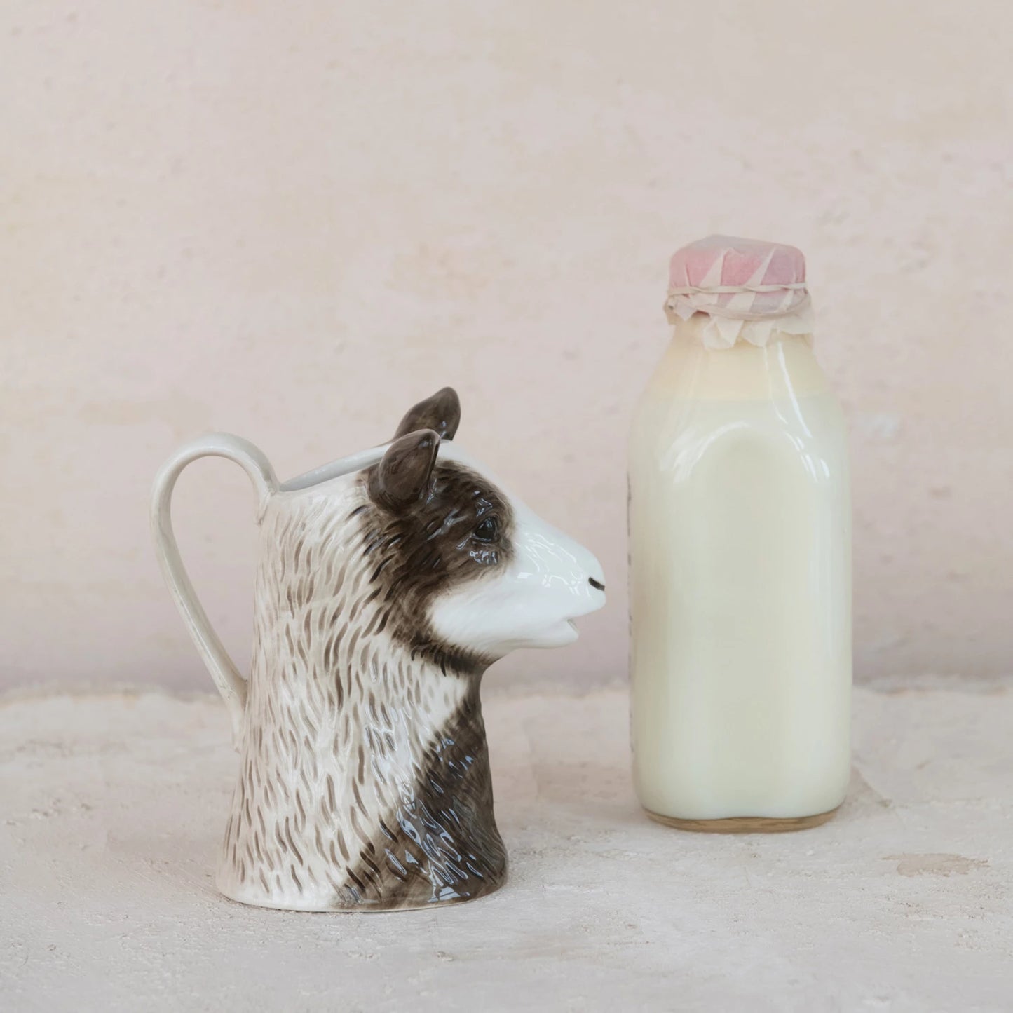 12 oz. Stoneware Goat Shaped Pitcher