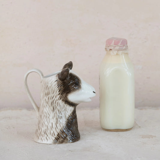 12 oz. Stoneware Goat Shaped Pitcher