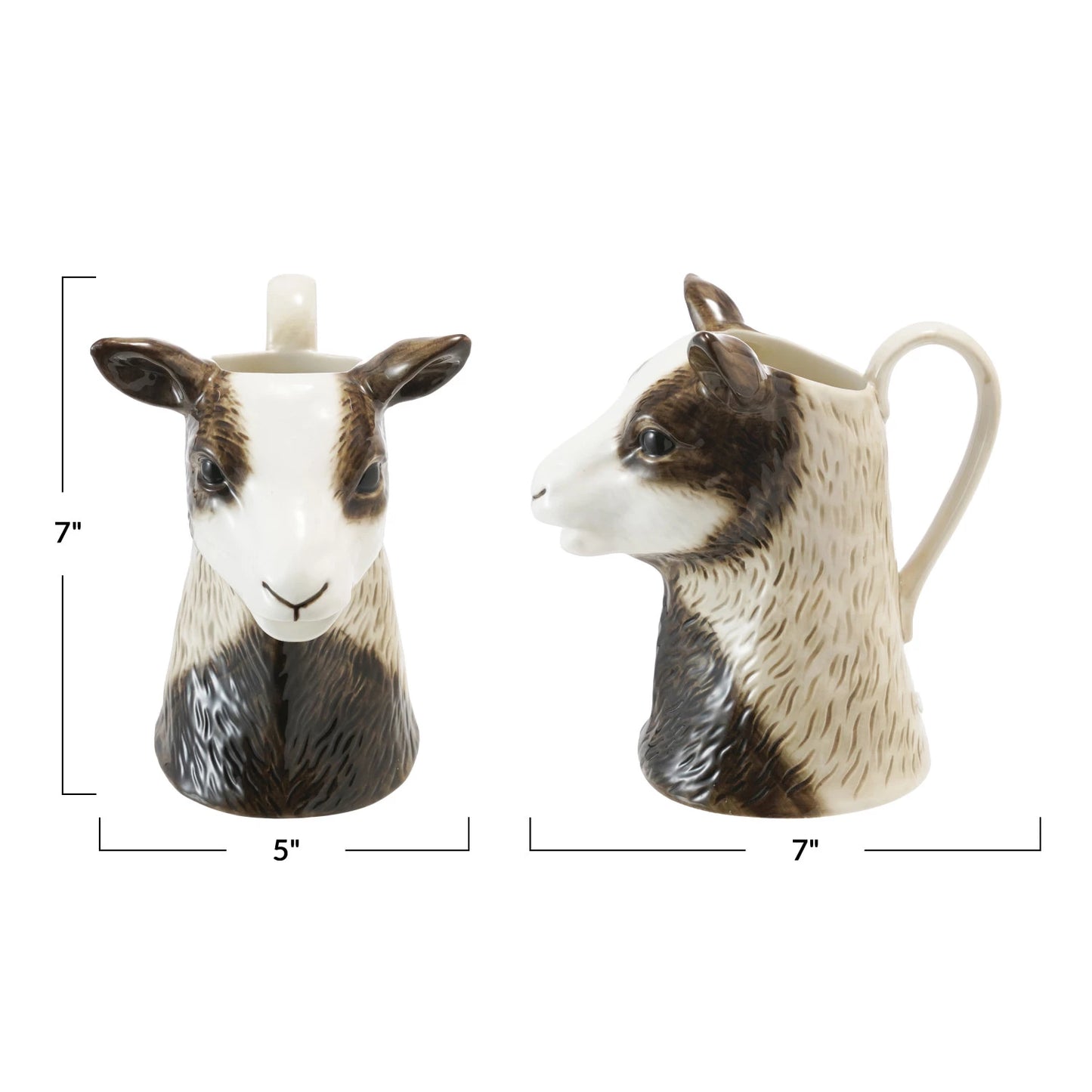 12 oz. Stoneware Goat Shaped Pitcher