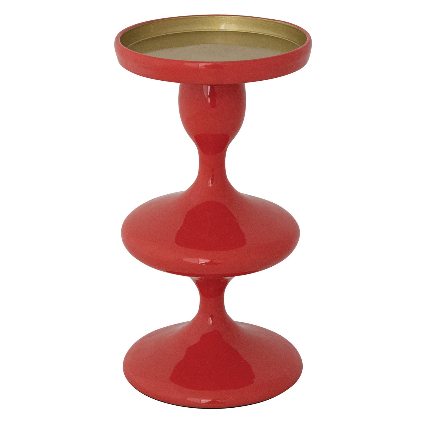Enameled Aluminum Candle Holder, Coral Color (Holds 4" Pillar)