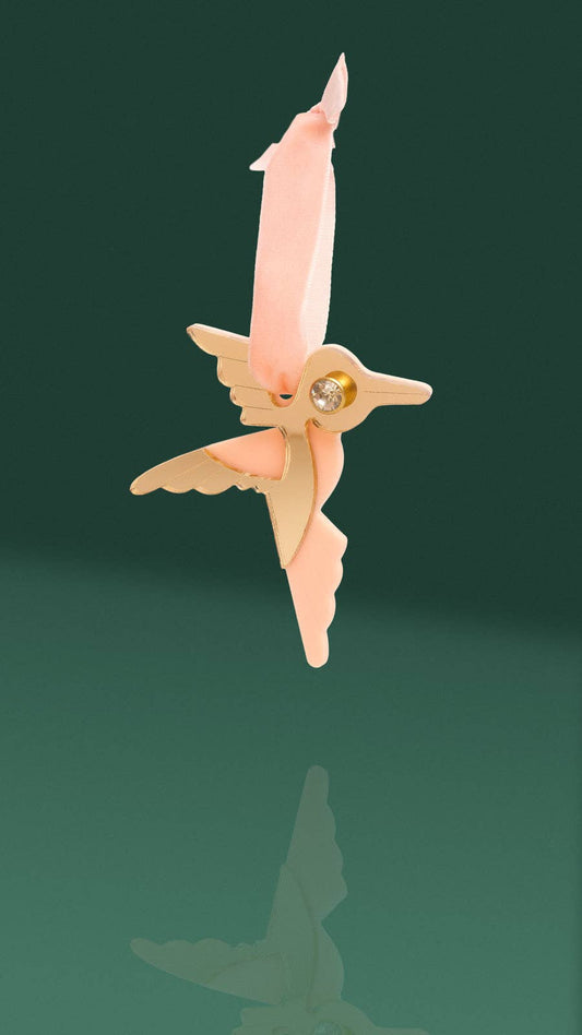 Hummingbird Ornament Blush + Rose Gold
