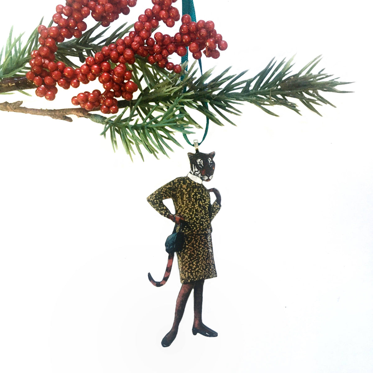 Tiger Lady Animal Christmas Ornament