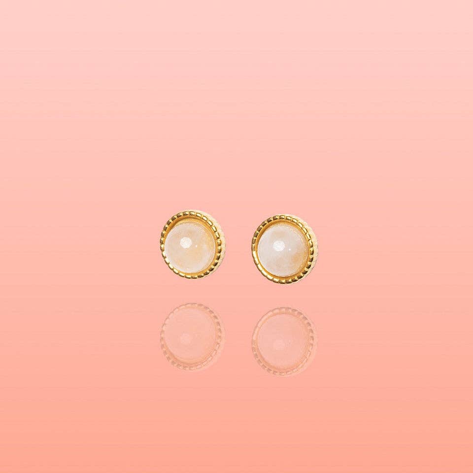 Maria Rose Quarts Studs Water Resistant