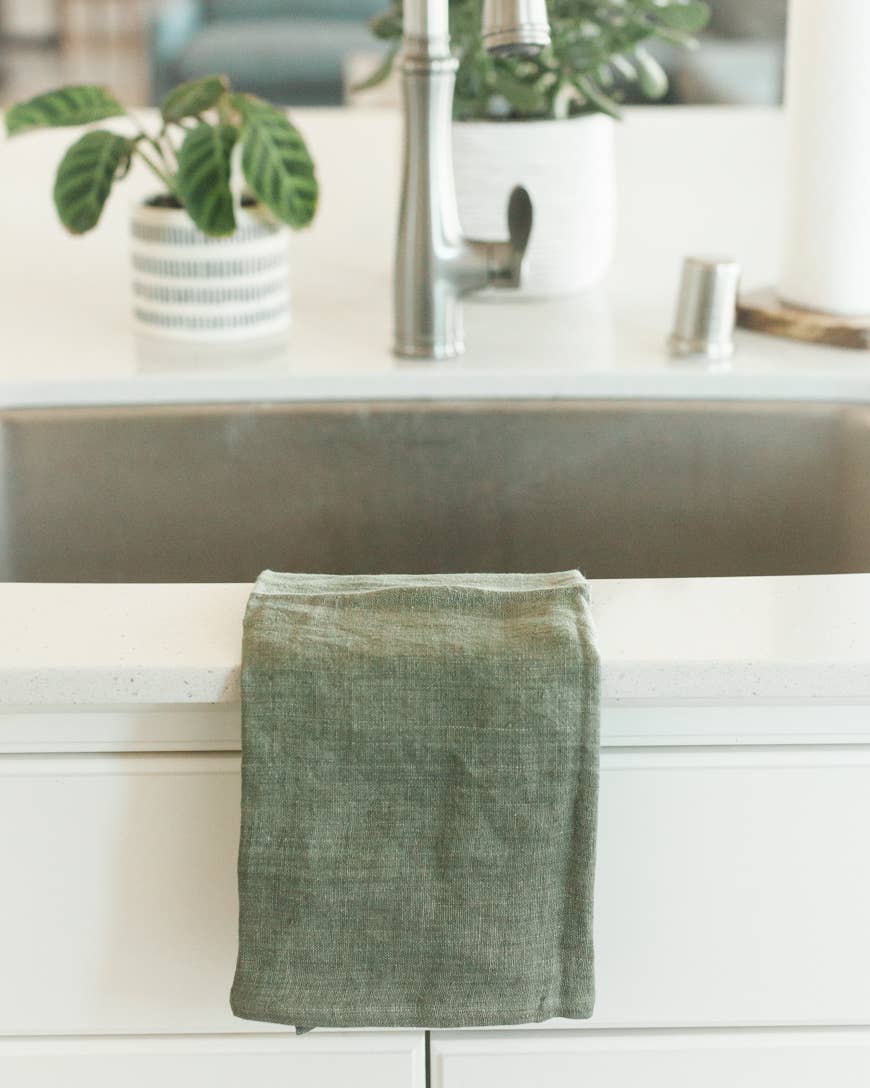 Stone Washed Linen Tea Towel | 18" x 26"