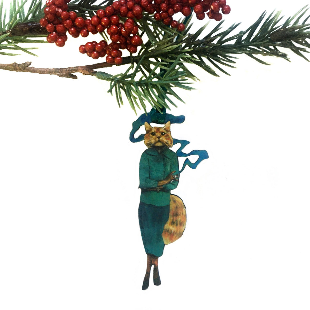Cannabis Cat Animal Christmas Ornament