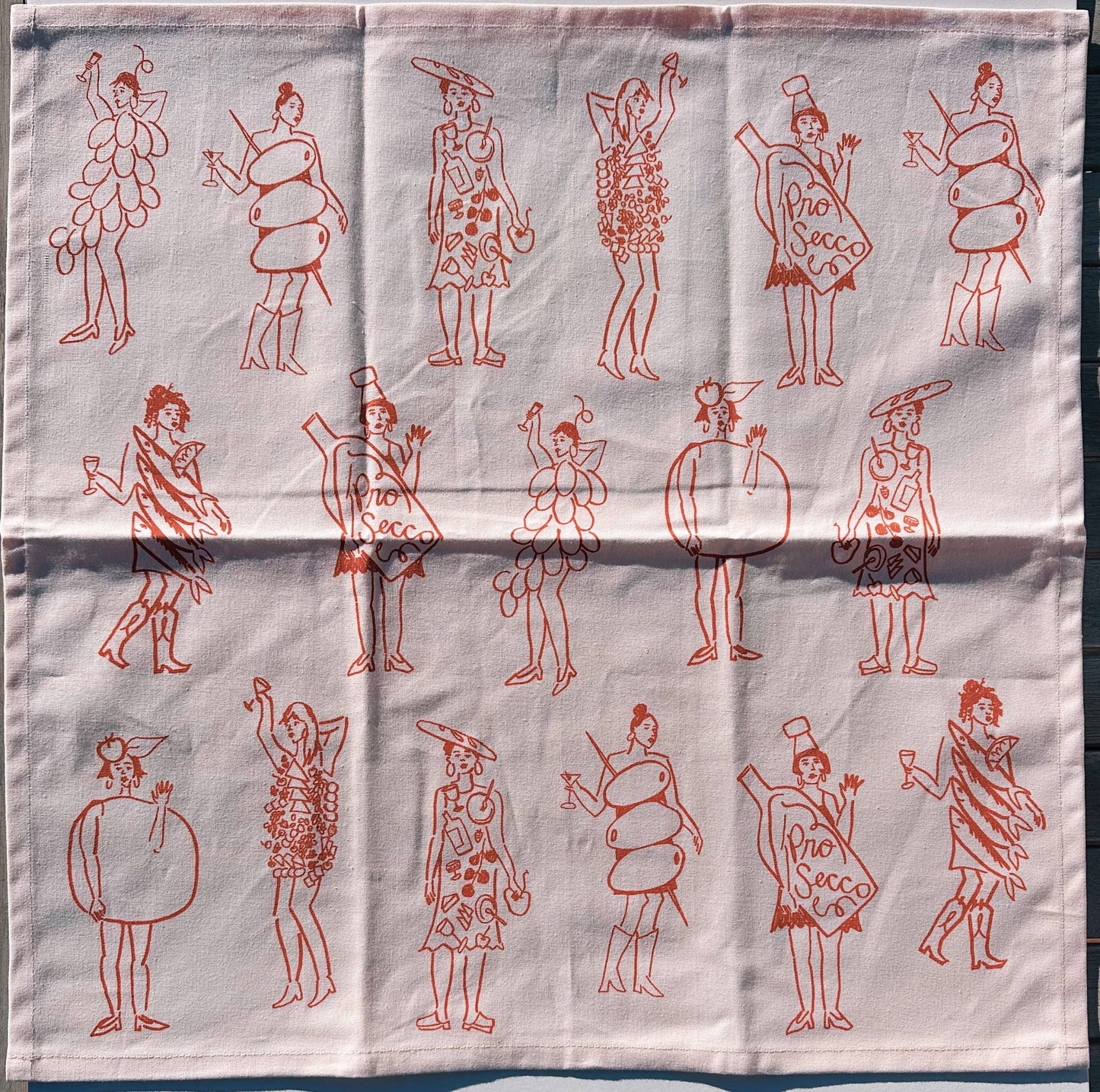 Phthalo Ruth x Julie Peach "Dinner Girls" Tea Towel