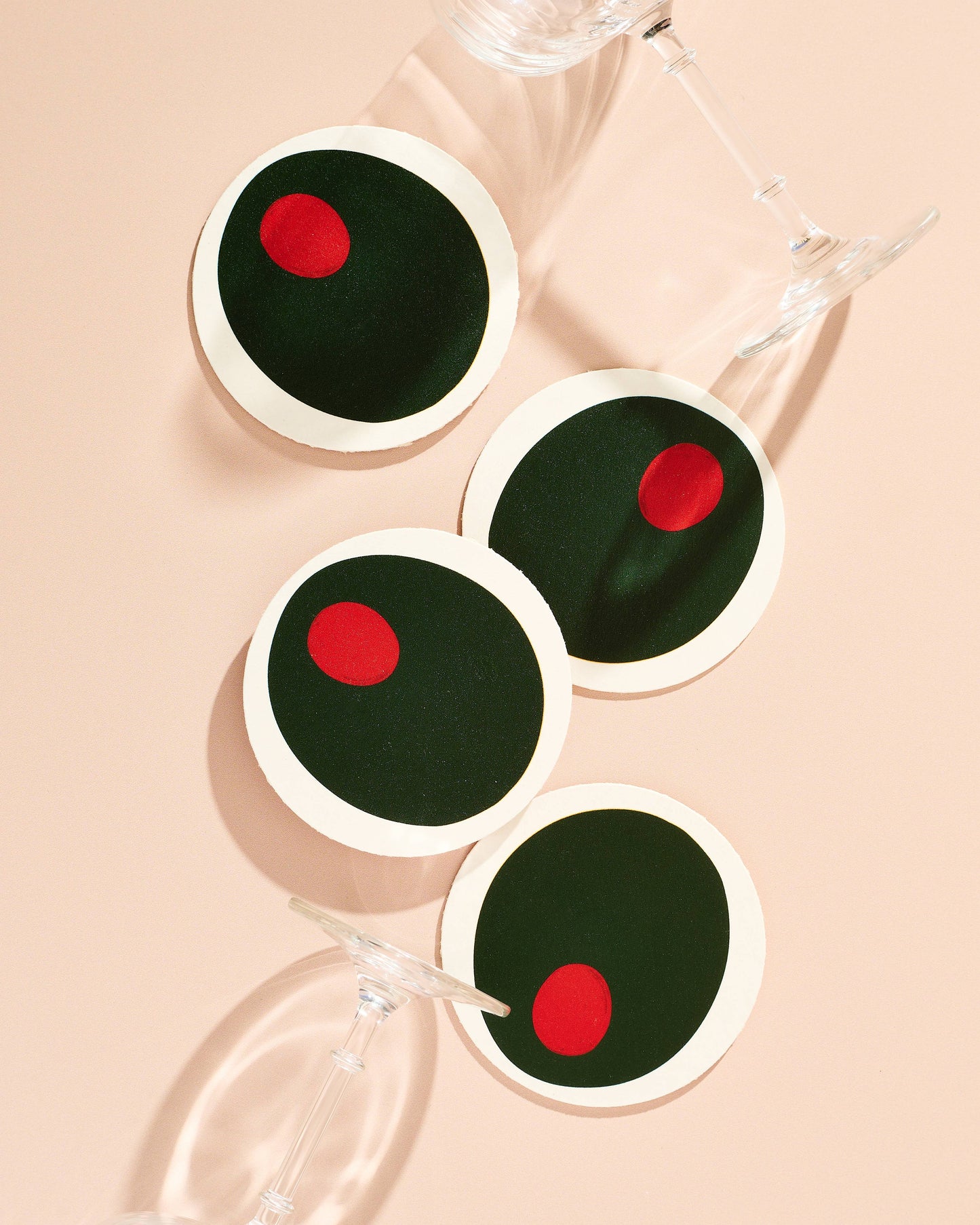 Pimento Olive Coasters - Set of 4