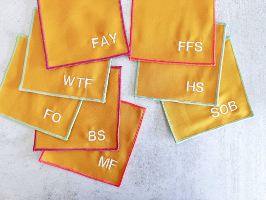 Summer Sweary Cocktail Coasters, set of eight