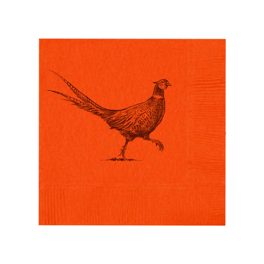Pheasant Strut Orange Cocktail Napkins