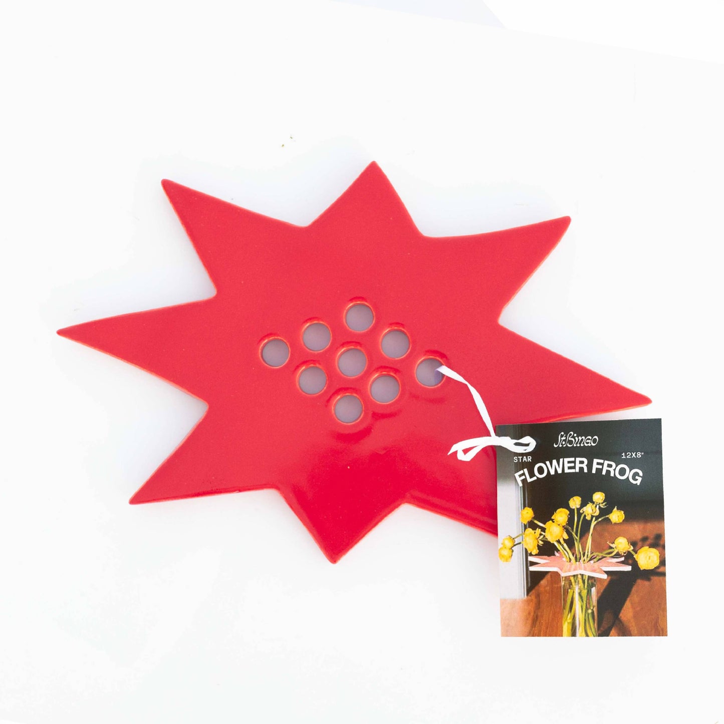 Star Flower Frog  | Ruby Red | Ceramic Lid