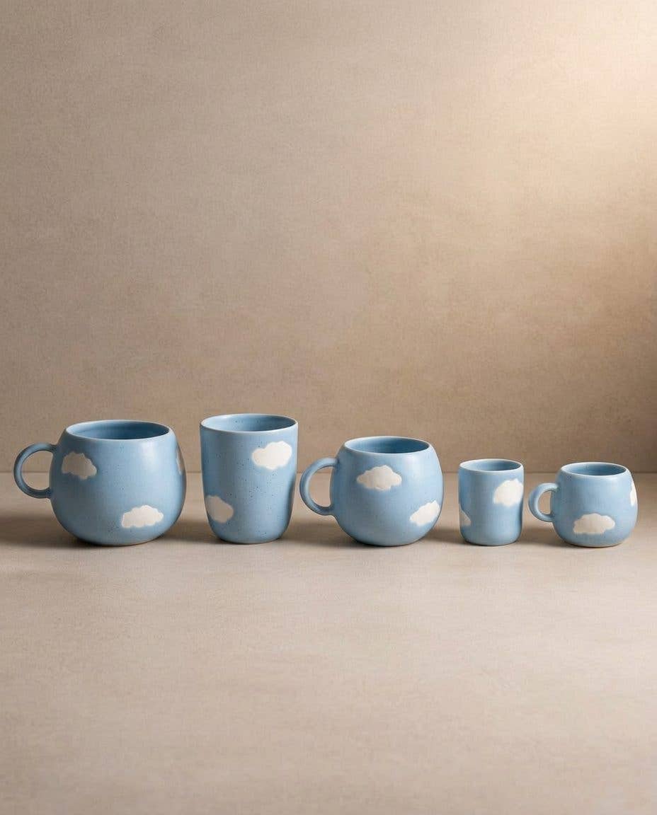 Blue Ball Mug 17oz / 500ml stoneware ceramic — Cloud Collection