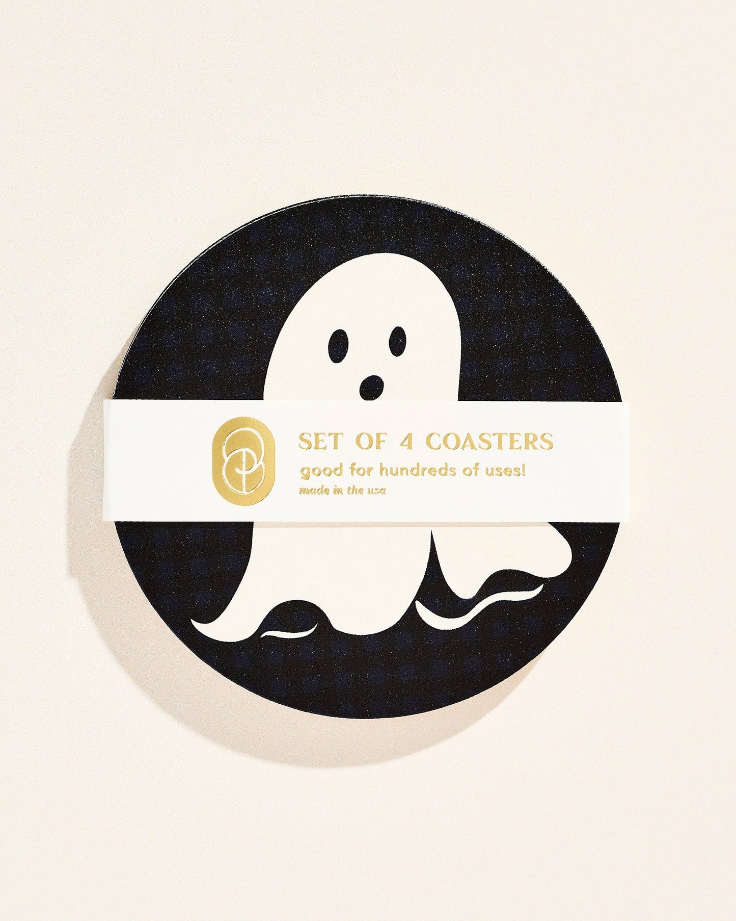 Spooky Ghost Halloween Coasters - Set of 4