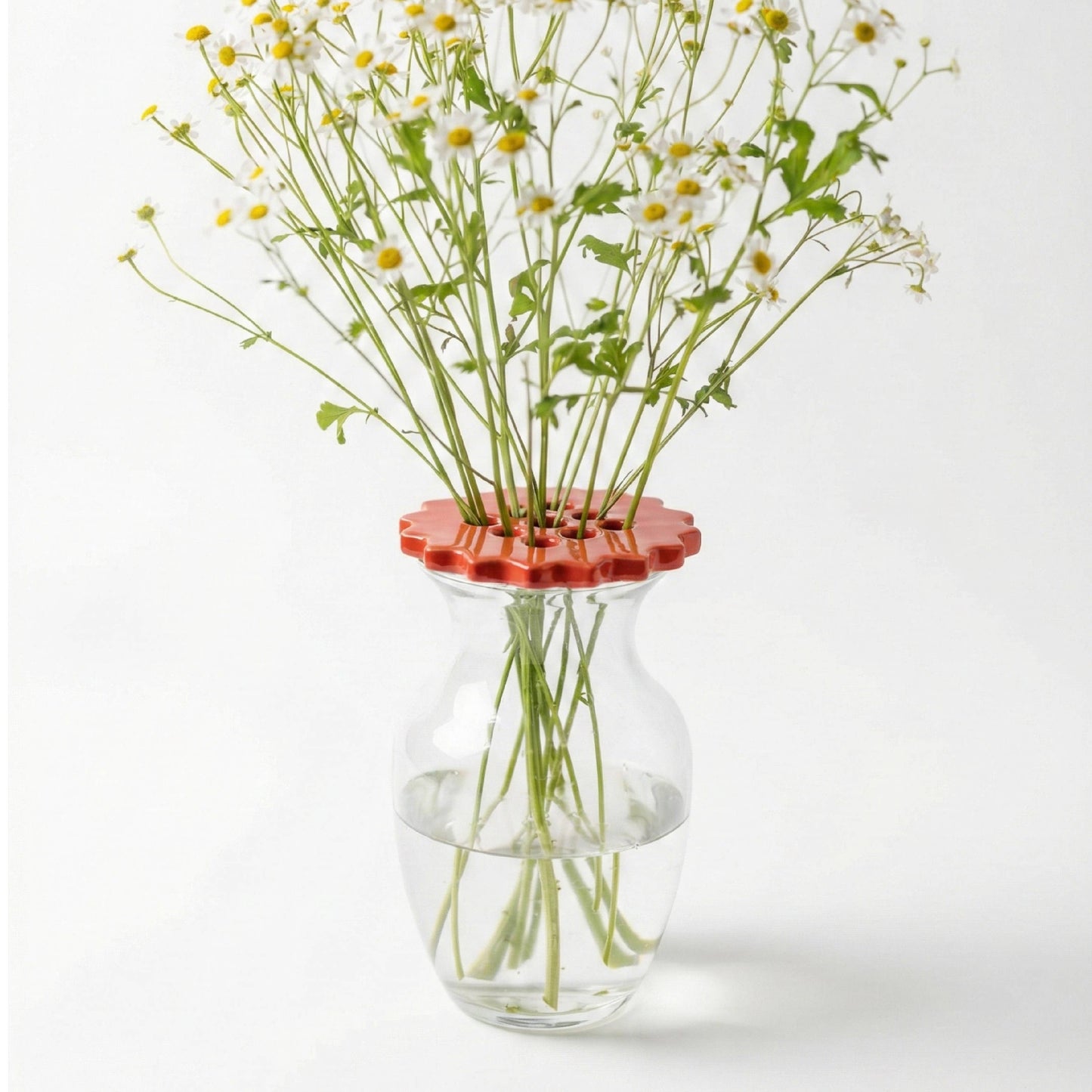 Sunshine Flower Frog | Ruby Red | Ceramic Lid