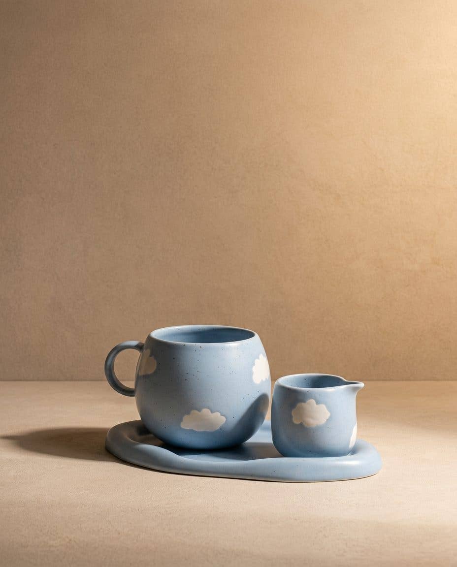 Blue Ball Mug 17oz / 500ml stoneware ceramic — Cloud Collection